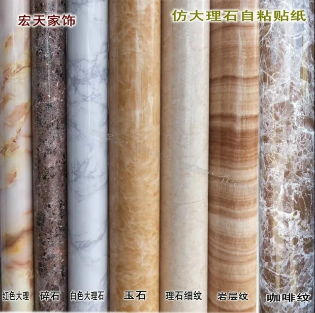 us $88.2 10% off|new marble stone grain paper boeing decorative film self  adhesive paper kitchen cabinet wardrobe furniture stickers wallpaper-in