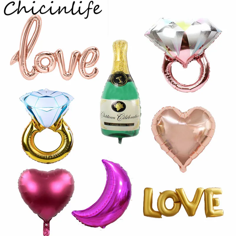 

Chicinlife Heart/Ligatures Love Foil Balloon Bachelorette Birthday Party Anniversary Wedding Valentine's Day Gift Decor Supplie