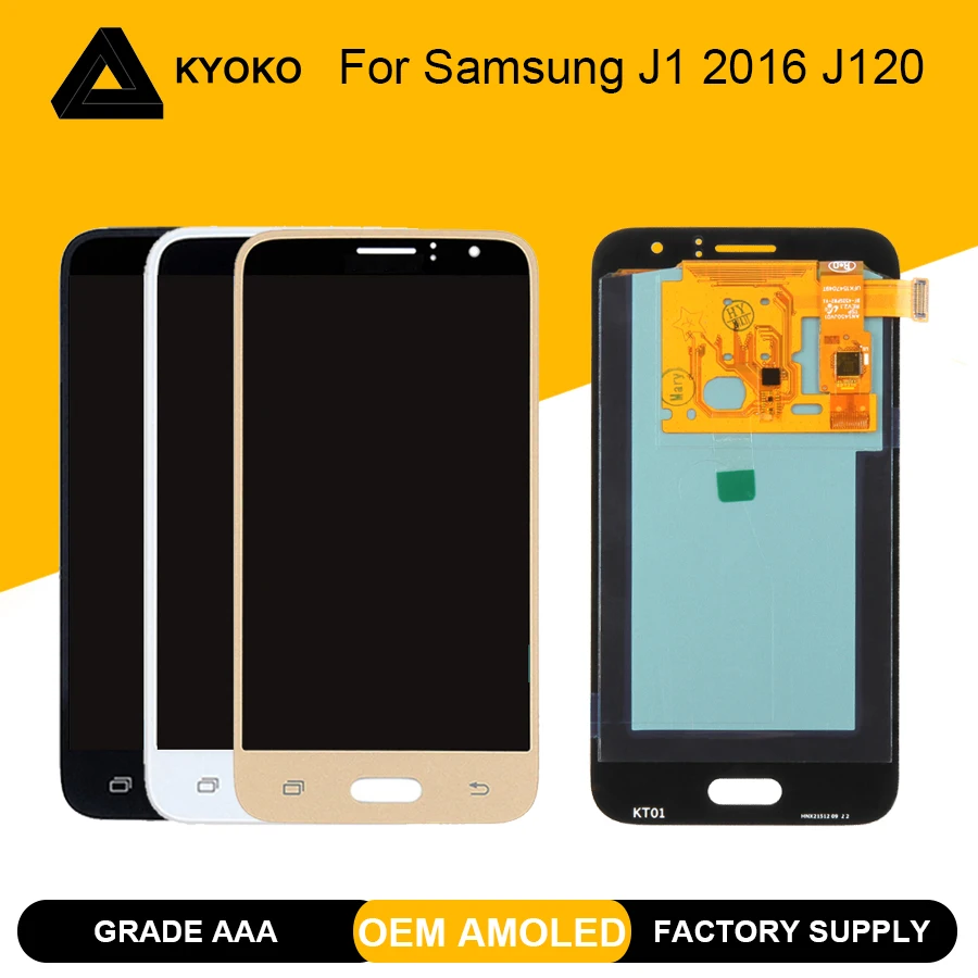 

AMOLED For Samsung Galaxy J1 2016 J120 J120A J120F J120M J120FN LCD Display Touch Screen Digitizer Assembly Replacement