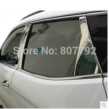 Автомобильная хромированная ветровой крючок для окна из нержавеющей стали декор для столбов полосы 2013- для HYUNDAI IX45, forHYUNDAI Santa Fe