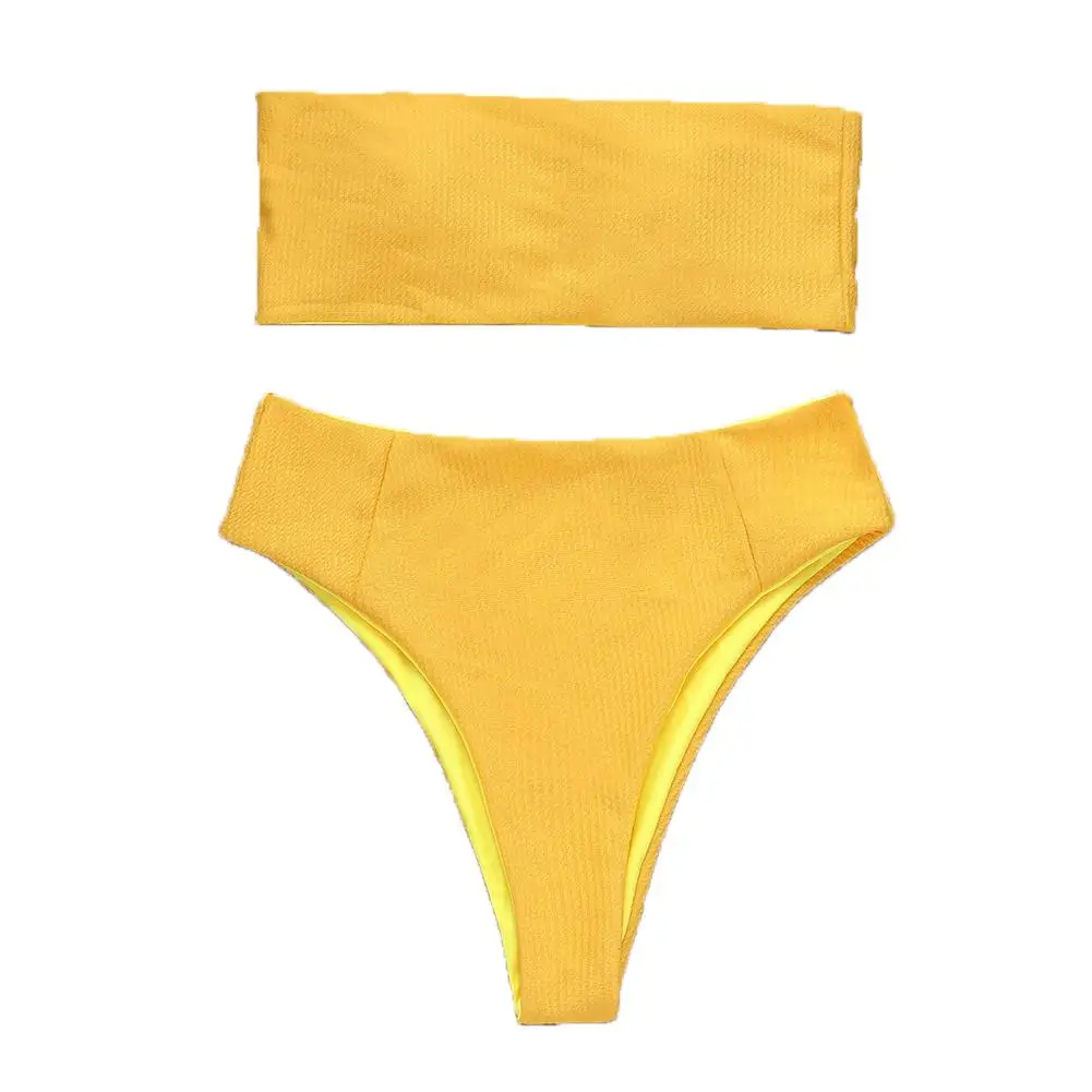 

HobbyLane Women Fashion Simple Solid Color Swimsuit Bikini Set