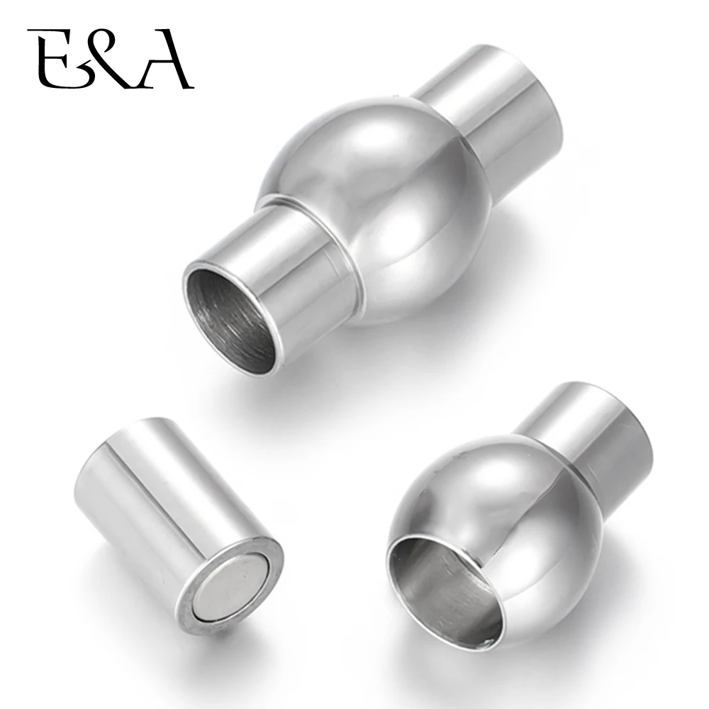

Stainless Steel Magnetic Clasp Hole 6mm Leather Cord Clasps Bracelet Magnet Buckle DIY Bangle Components Jewelry Making Supplies