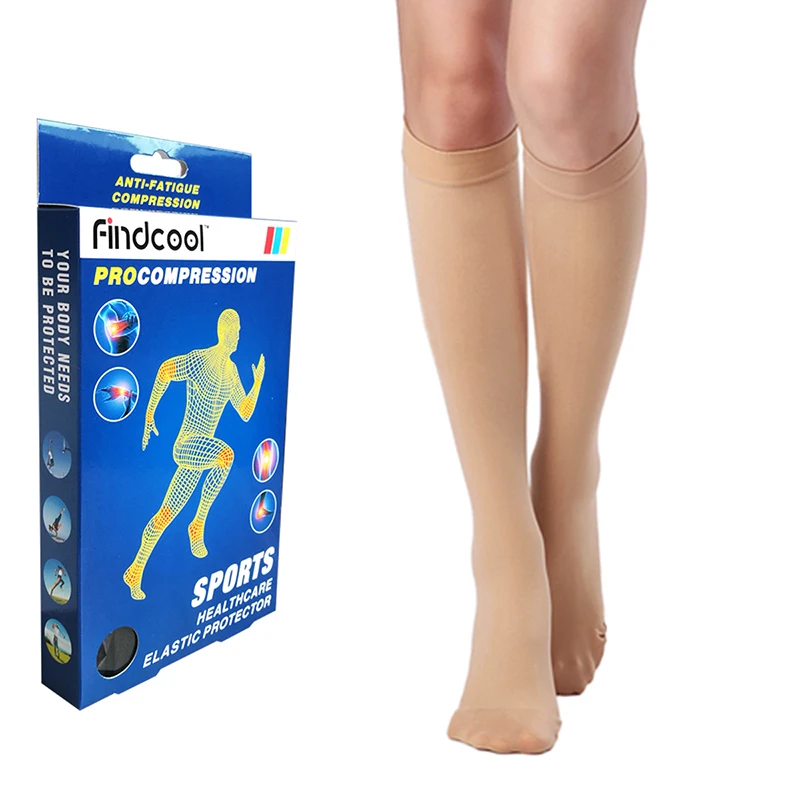 

Findcool Calf Shin Supports Medical Compression Knee High Socks 20-30 mmHg Closed Toe Shin Guard