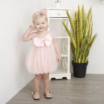 

Summer Christening Gown Bow Dress&clothes Newborn Elegant Baby Girl Dress Princess Casual kids 1st Birthday Party Mesh Dress