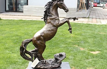 

20 Western Pure Bronze Copper Marble Art Decoration Run Horse Statue Sculpture
