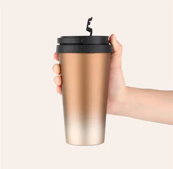 

500ml Double Wall Stainless Steel Vacuum Flask Car Thermos Mugs With Handle Coffee Tea Travel Thermal Bottle Tumbler Thermocup