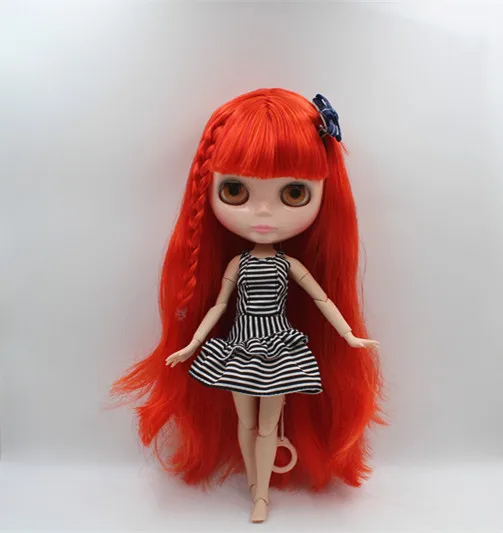 Кукла Blygirl Blyth томатная красная волнистая Обнаженная шарнирное тело 19 шарнирных