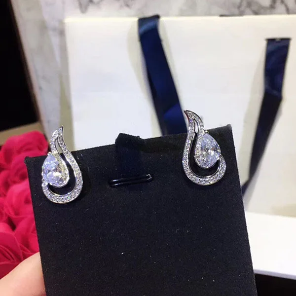 Designer Fashion 925 Sterling Silver Jewelry 3A Cubic Zirconia Party Earring