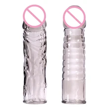 Real Penis Dildo Pump Enlargement Penis Condoms for Man Durable Penis Extende Sleeve Adult Toys For Men Sex Products Masturbator