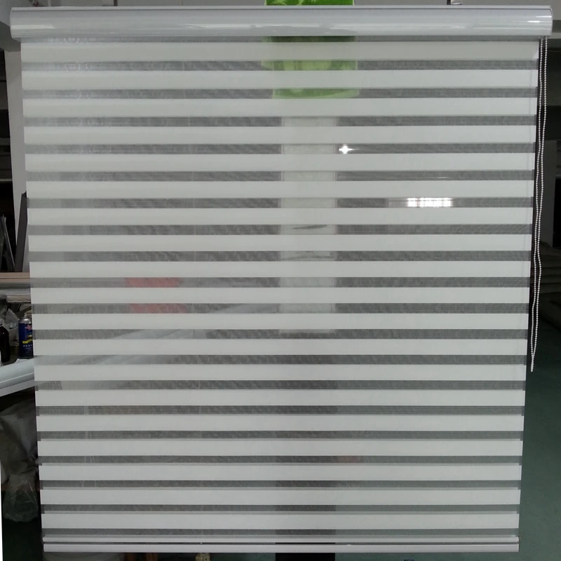 Custom Size Shade Horizontal Elegance Sheer Roller Zebra Blinds in Beige Window Curtains for Living Room