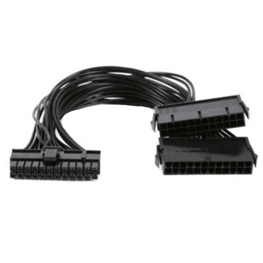 

24 pin Dual Psu ATX Power Supply 30cm Adaptor Extension Cable Connector Synchronous Cord for Mining 24Pin +4pin Dual PSU #C