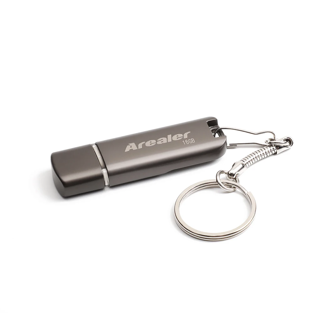 Arealer USB2.0 Fingerprint Encryption USB Flash Disk U Disk Encrypted Memory Metal Design for Business/Personal Data Security - Цвет: Dark Grey
