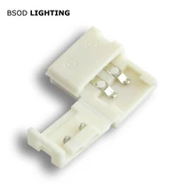 BSOD светодиодный разъем 2 контакта Одноцветный 8 мм светодиодный бесцветный разъем для 3528 3014 2835 полосы без пайки перемычки простая установка