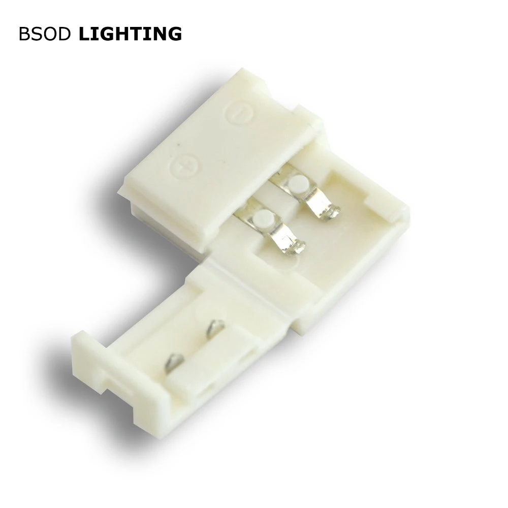 

BSOD Led Connector 2 Pins Single Color 8mm LED Gapless Connector For 3528 3014 2835 Strip No Soldering Jumper Easy Installing