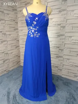 

2018 New Arrival Free Shipping Beading Spaghetti Strap Sweetheart Chiffon Evening Dresses