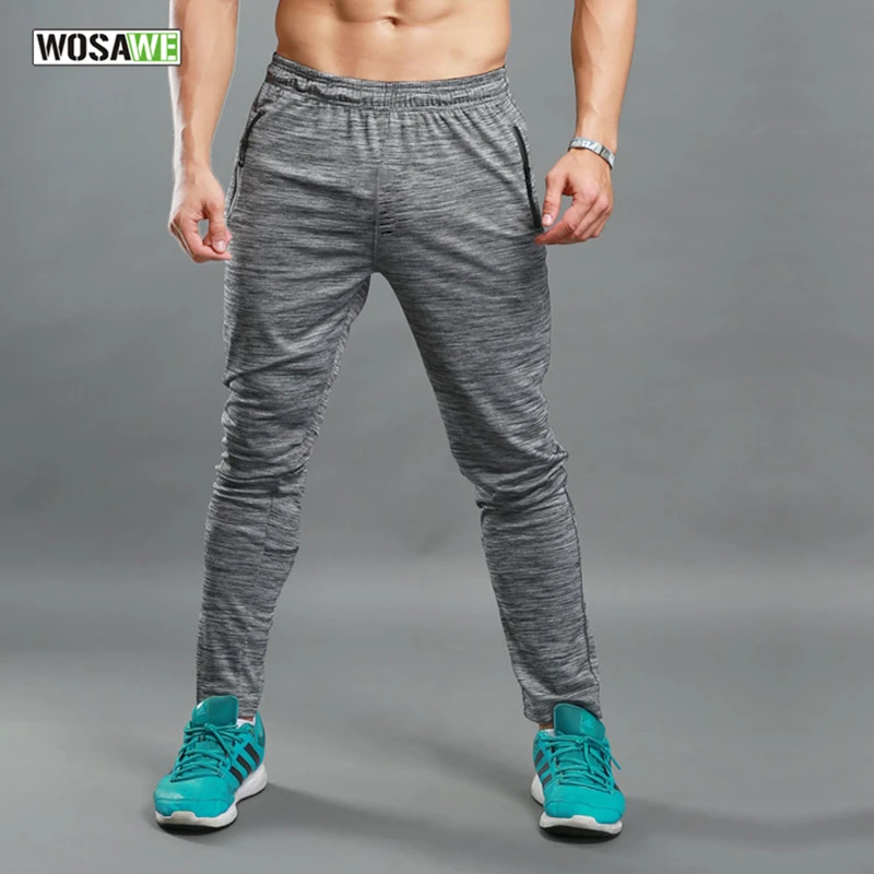 WOSAWE весенние штаны для бега, тонкие спортивные мужские штаны для фитнеса, дышащие штаны для бодибилдинга, пробежки, тренировочные штаны для спортзала с карманом