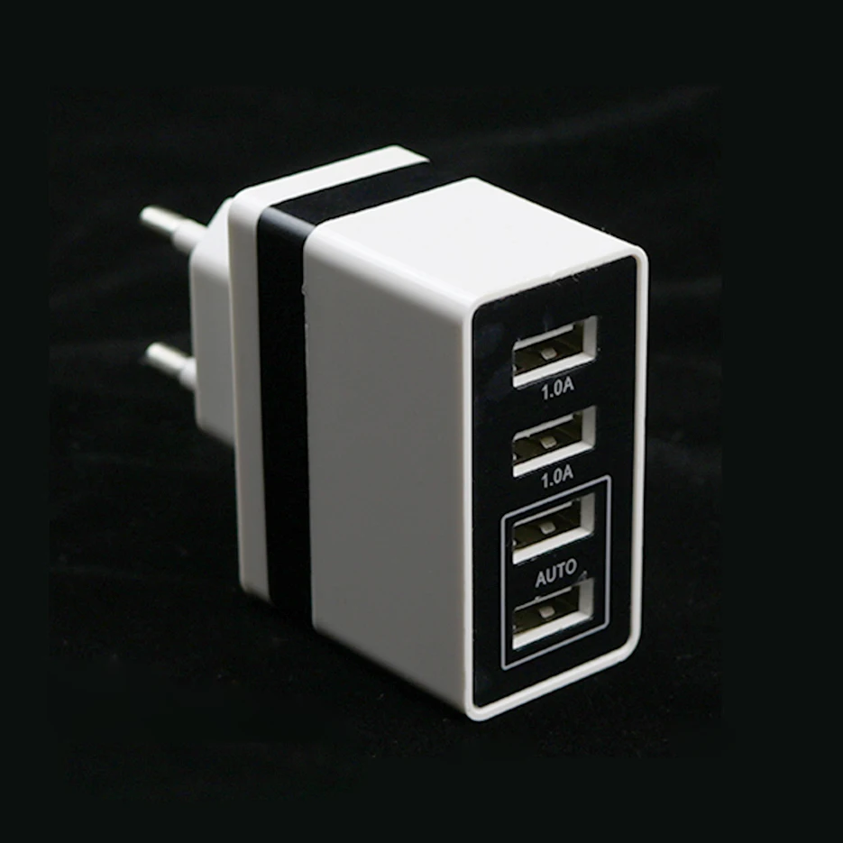 AMEEC 4 Port USB Charger EU Travel Charging Station Multiple USB Charger 4USB Portable Mobile Phone Charge Retail Wholesales