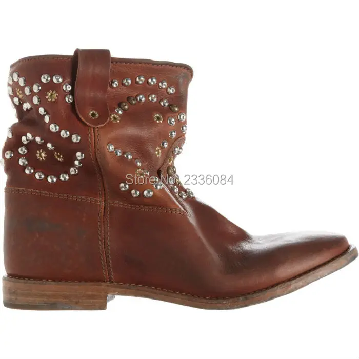 

Celebrity Style Height Increase Short Boots Women Shoes Retro Vintage Real Leather Boots Ankle Boots Slip On Motorcycle Boots