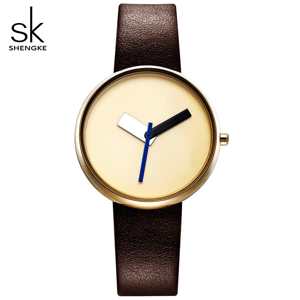 Shengke роскошные кожаные часы женские креативные тонкие наручные для Reloj Mujer SK 2020