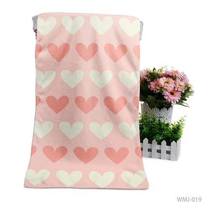 WMJ019 50x100 см/70x140 см/80x160 см яркий цветок сердце микрофибра банное полотенце пляжное полотенце - Цвет: WMJ019