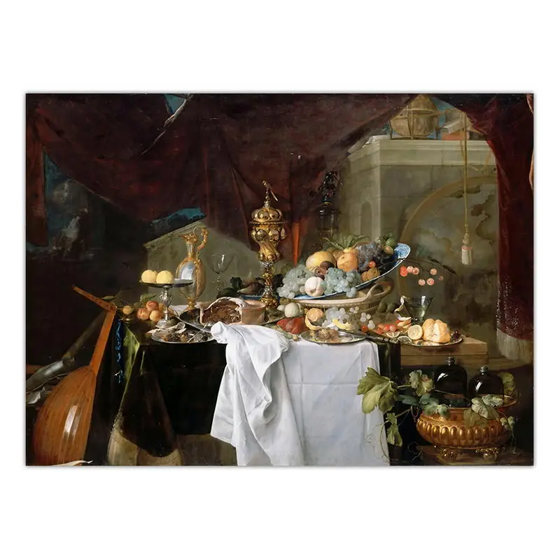 Украшение дома художественные настенные картины для гостиной холст с печатью постера картины Netherlandish yan Davidsz de Heem - Цвет: K02948