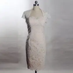 RSW1392 Yiaibridal настоящая работа винтажное кружевное платье из двух частей со съемным шлейфом Короткое свадебное платье с курткой