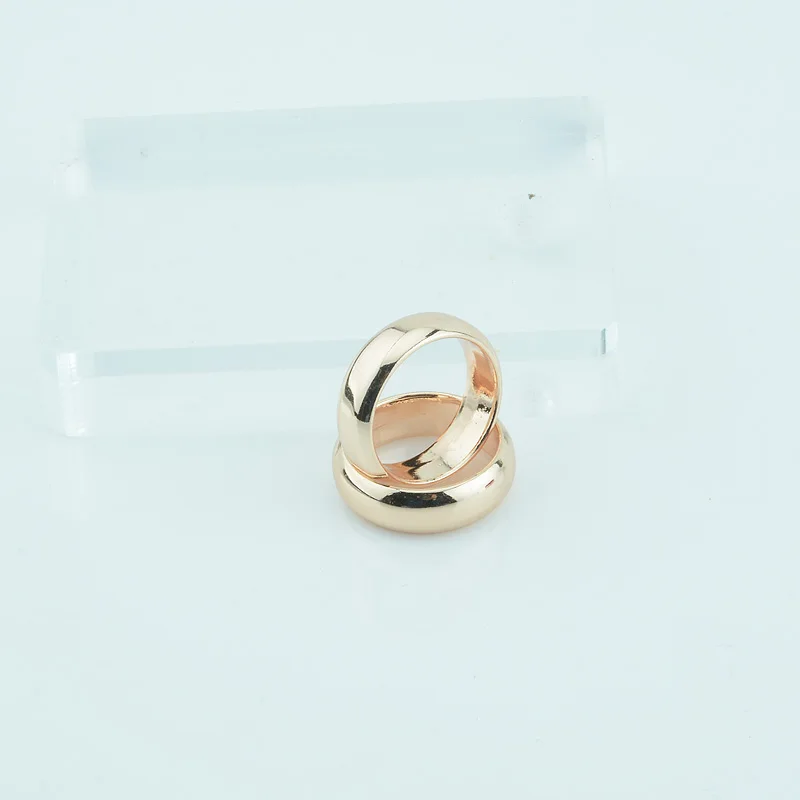 6mm Women Men Couple Jewelry 585 Rose Gold Color Without Stones Engagement Rings 1pcs