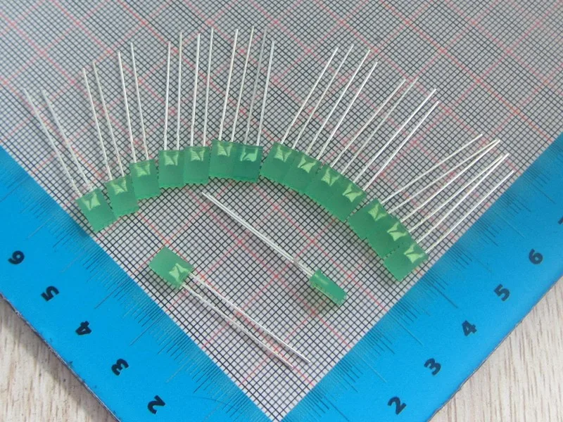 Buy 20pc rectangle DIP 2*5*7MM Green light Led Diode