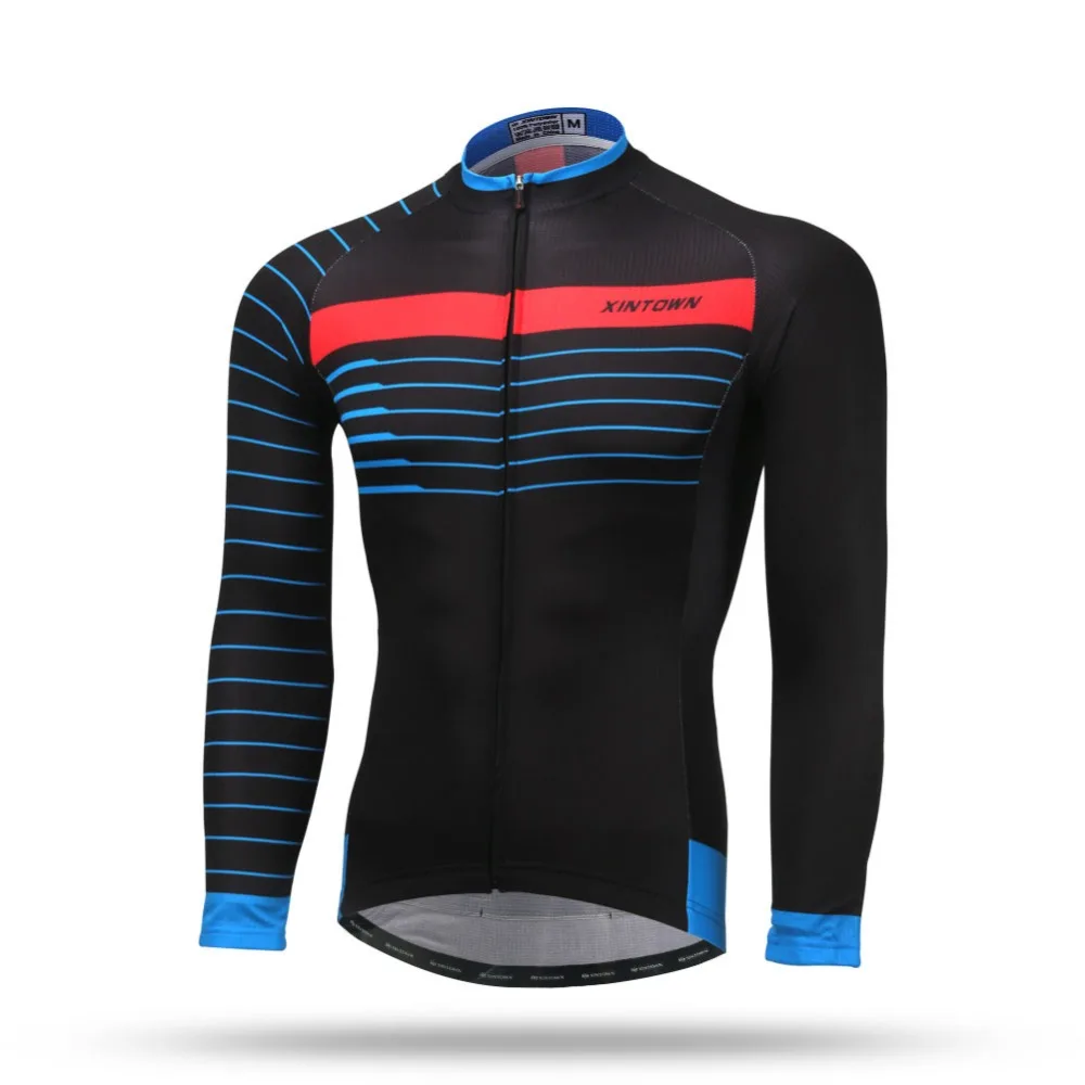 XINTOWN White Long Sleeve Mens Cycling Jersey MTB Bike Clothing Wear 