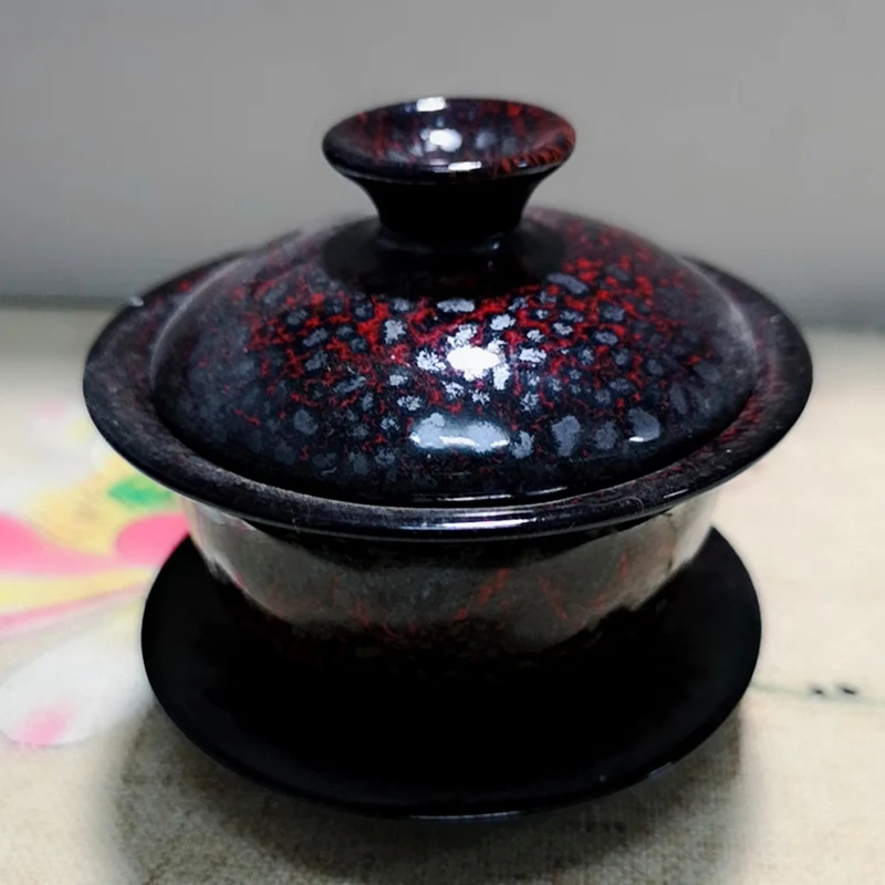 Фарфоровый набор чайных чашек Gaiwan Da Hong Pao Tie GuanYin чайная супница Молочный Улун чайная миска чайник керамика Цзиндэчжэнь красочные Temmoku