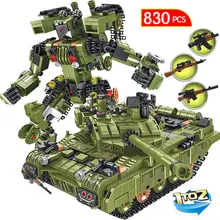 830 шт военный Тип 99 основной боевой танк строительные блоки совместимый Танк WW2 деформационные роботы Кирпичи игрушки для мальчиков