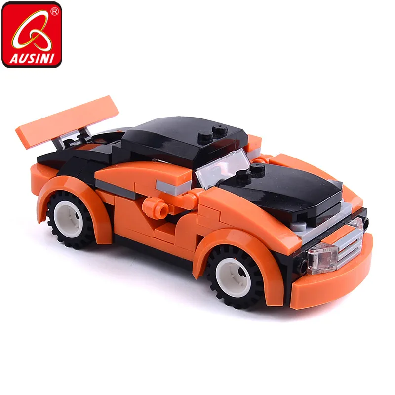 

AUSINI Building Blocks Mini Racing Car Model Toys for Children Designer Construction City Sports Vehicle Bricks Set Boys Toy