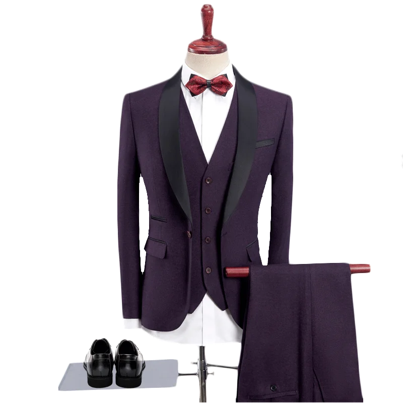 Men's 2018 senior brand Male fashion Boutique Groom marry Full dress