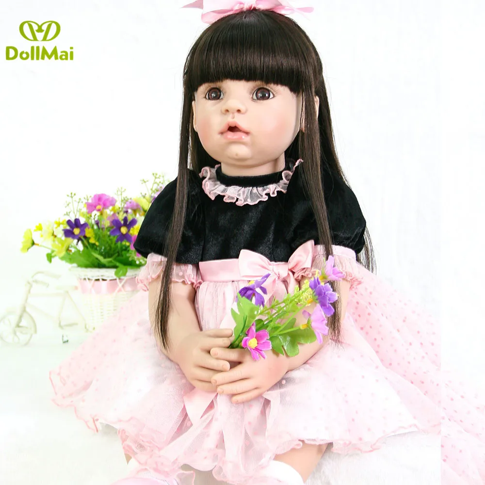 

Bebe girl reborn 24"60cm vinyl silicone reborn baby dolls toys for children gift lifelike princess toddler dolls baby alive