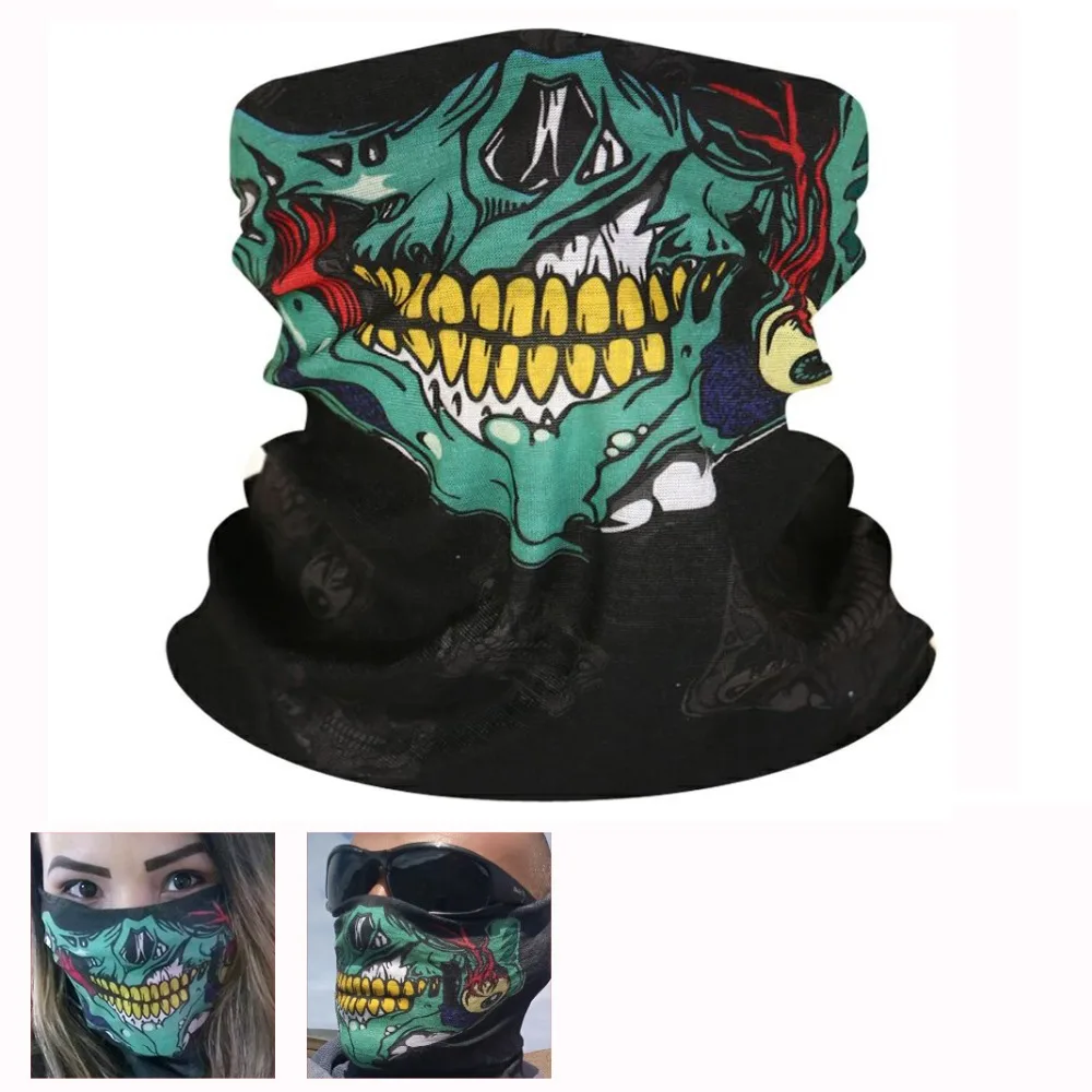 

Motorcycle Mask Balaclava Skull Ghost Mask Biker Motor Face Shield Windproof Outdoor Face Masks Scarf Multi Wear Tube Bandana