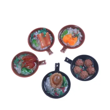 

1 Pcs 1.5*3.5cm Artificial Food Keychain Mini Casserole Rice Cooker Key Ring Small Child Toy