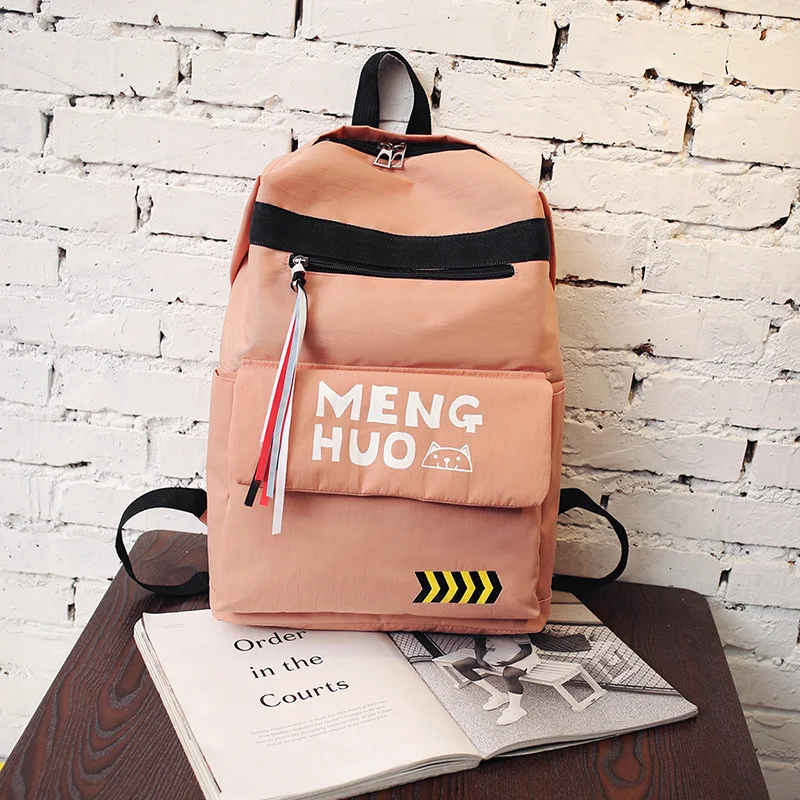 Menghuo 2017 Fashion High Quality Tassel Ribbon Women Bakcpack School Bag for Girls Boys Men Backpack sac a dos femme Mochilas (54)