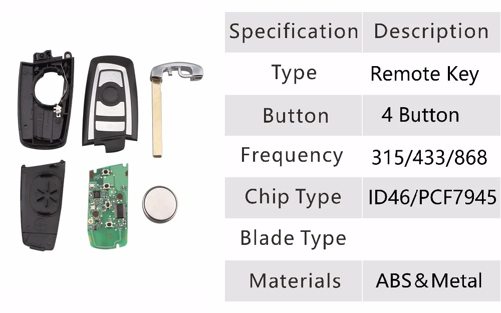 Интеллектуальный пульт дистанционного управления без ключа для BMW 3 5 7 серии 315/433/868 МГц pcf7953 2009 2010 2011 2012 2013 CAS4 CAS4+ F Системы