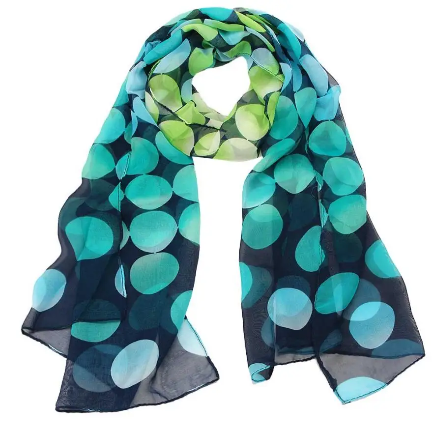 5 2018 Новая мода Droppship Для женщин леди шаль шифон Dot прямоугольник шарф шарфы марли платок