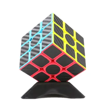 

Quick twisting magic cube 3x3x3Carbon Fiber Sticker Magic Cube Puzzle Cubes Speed Cubo Square 3 by 3 cube toys for Children gift