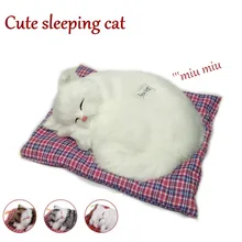 Real Life Plush with Sound Toy Lovely Simulation Doll Plush Animal Cats Sleeping Toy Plush Toys Model Gift for Kids Girlfriend