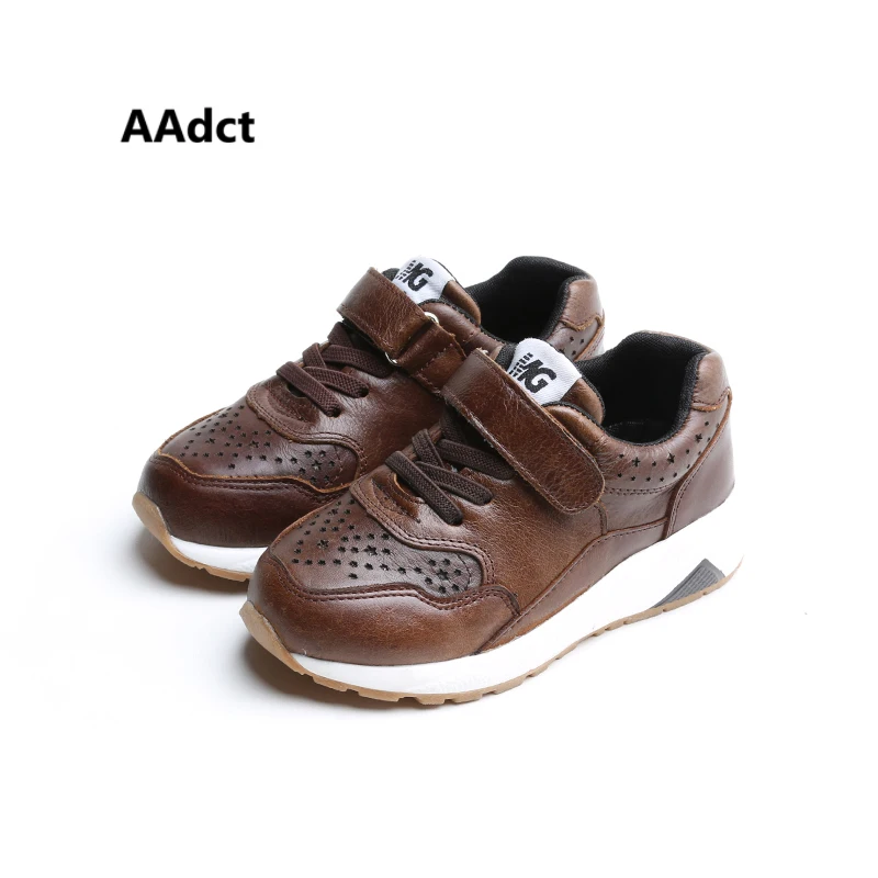 AAdct 2017 New High quality real leather children shoes running sports kids shoes boys Brand 