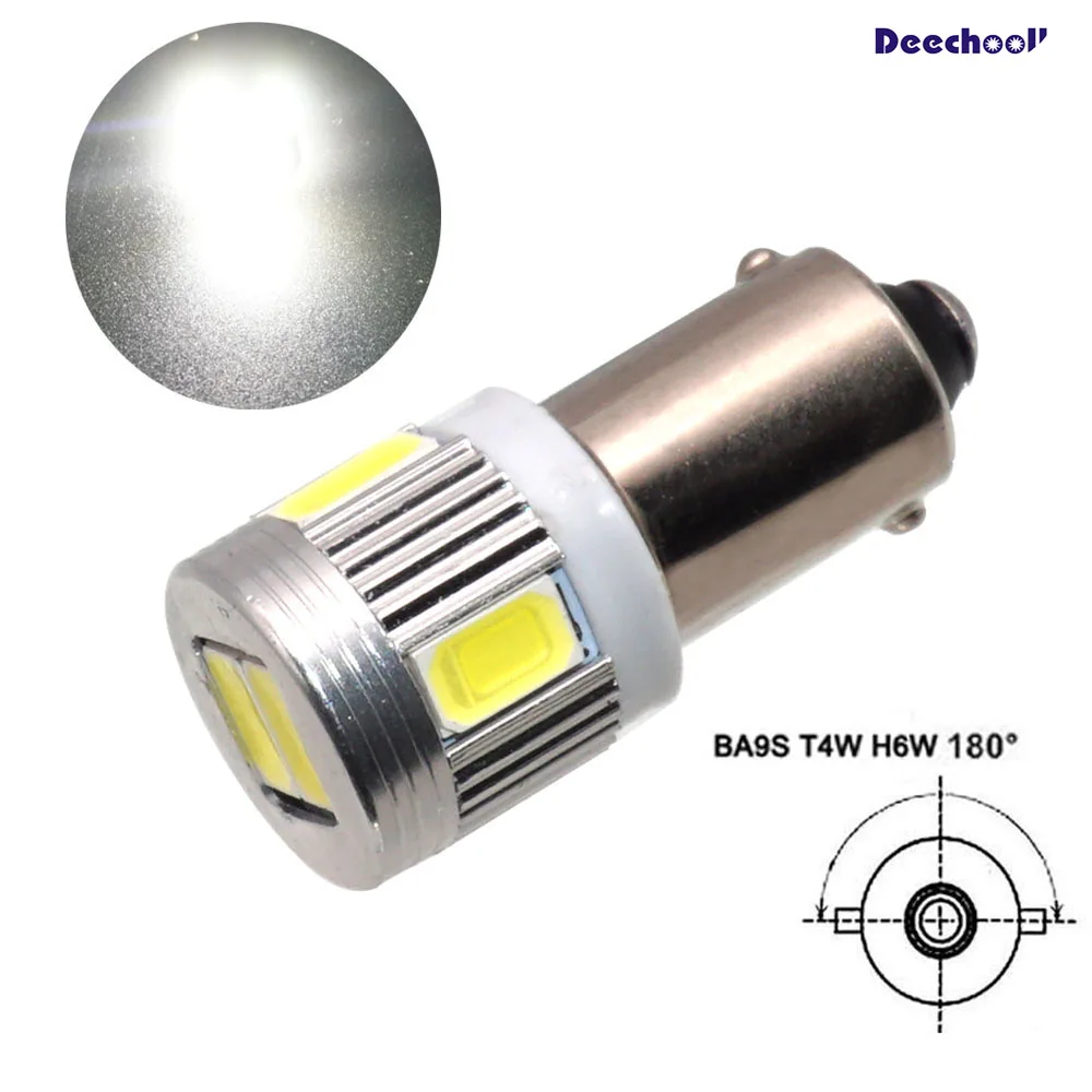 

5SMD 5050 LED BA9S T4W 233 Bayonet Capped White Sidelight 6SMD 5630 Interior Dome Reading Lights Bulbs Indicator Lamp