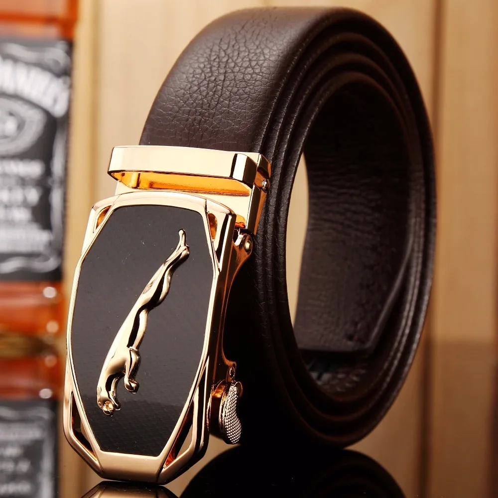 2018 hot designer belt men high quality luxury fiber leather gold ...