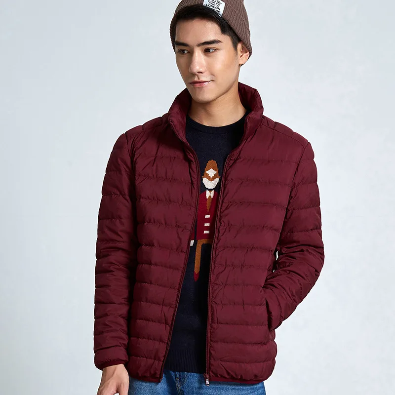New men's down jackets outdoor light and thin Stand collar down coat