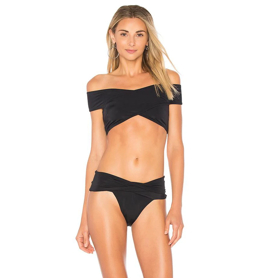 

2019 High Waist Bikini Swimsuit Womens Bathing Suit Off Shoulder Bandage Red Halter Bikinis Women Sexy secret Crop Top Swimwear