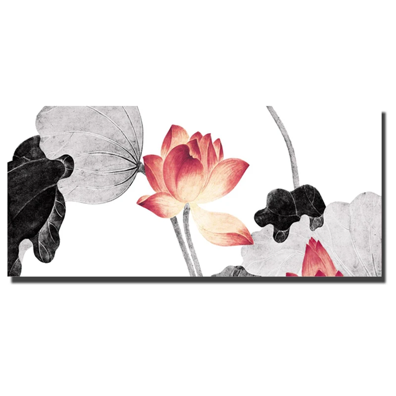 buy HD Print Lotus Oil Paintings Print On Canvas Bed Room Decoration China Traditional Wall Art No Frame Decorative Pictures Posters