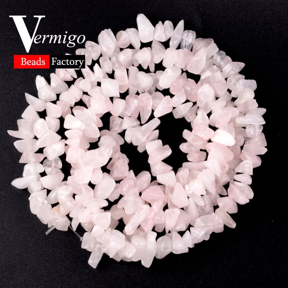 Natural Stone Rose Quartzs Irregular Chip Gravel Beads For Jewelry Making 16inches Diy Bracelet Necklace 3-5-8-12mm natural stone beads