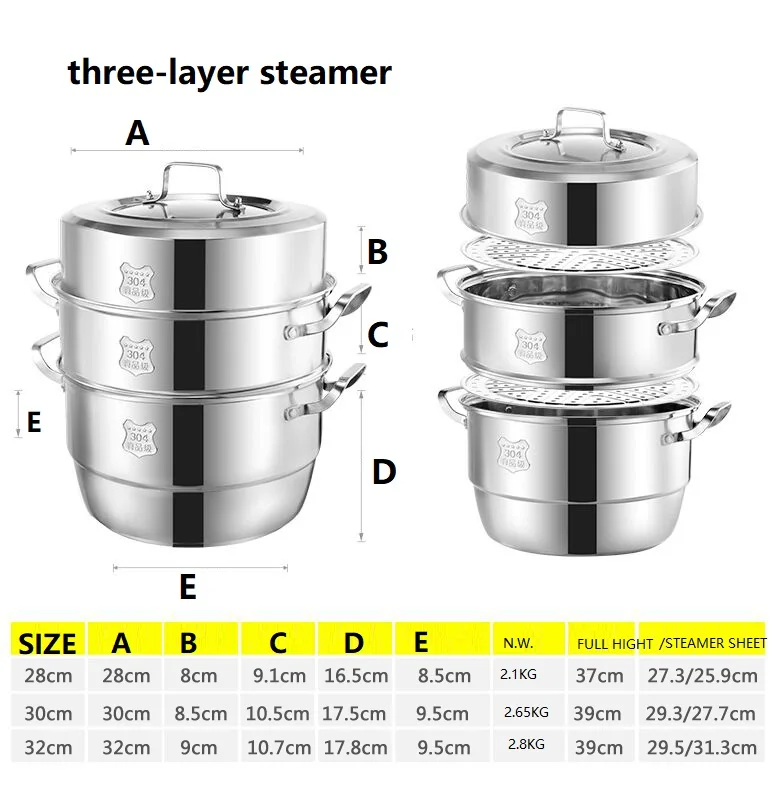 Горшок пароход СС#18/10 из нержавеющей стали 3 слоя 4-х слойный толстый Пособия по кулинарии пару Индукционная Плита горшок