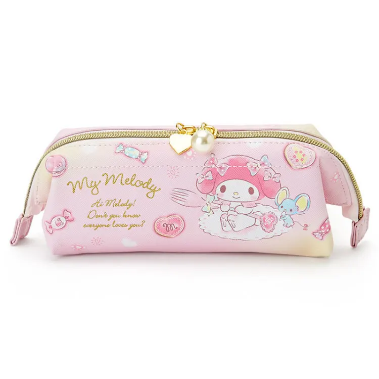 Милый мультяшный чехол для макияжа Cinnamoroll My Melody, красивый чехол, широкая косметичка для хранения, большой школьный пенал, чехол для ручек